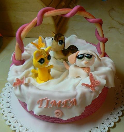 košíček s Little pet shop, torta, Rozprávkové torty, gabček, 1