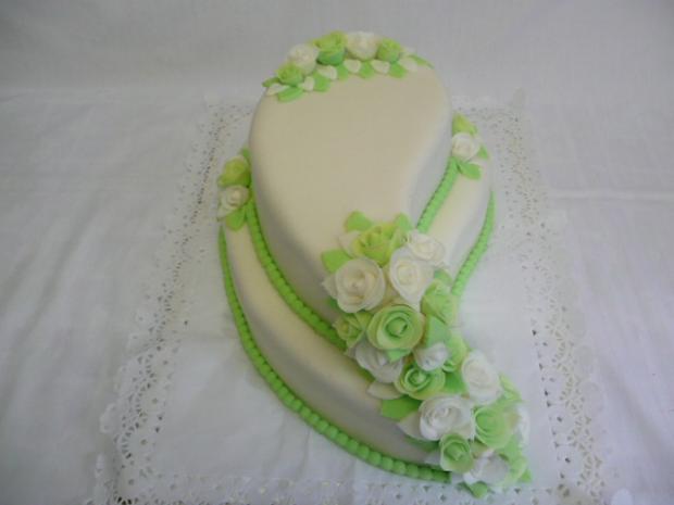 Svadobná bielo zelená slza, torta, Svadobné torty Svadobná bielo zelená slza, torta, Svadobné torty, matulko74, 1