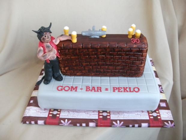 Barovy pult s čertom., torta, Narodeninové torty Barovy pult s čertom., torta, Narodeninové torty, Alenik, 1