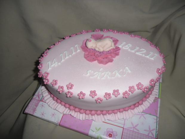 Ružova na krst, torta, Torty na krstiny, Alenik, 1