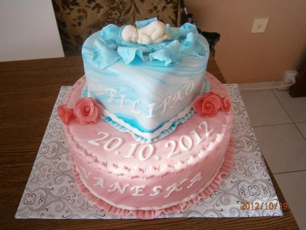 2poschodova na krstenie pre dve deticky, torta, Torty na cirkevné sviatky, olinockaaa, 1
