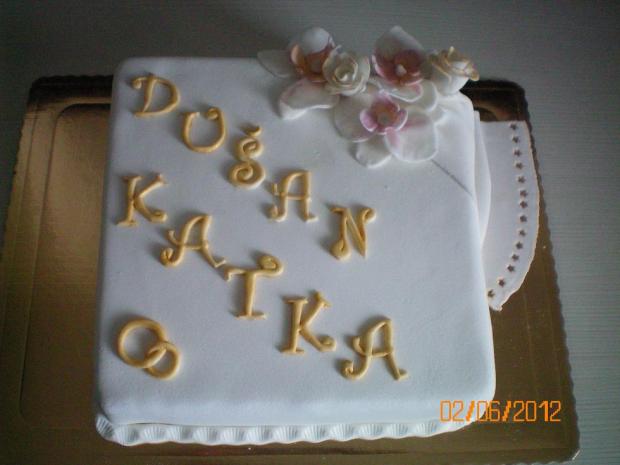 jednoduchá svadobná v zlatom, torta, Svadobné torty, Jana Nociarova, 1