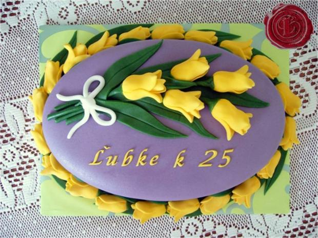 25 tulipánov pre Ľubku, torta, Narodeninové torty 25 tulipánov pre Ľubku, torta, Narodeninové torty, lenkafab, 1