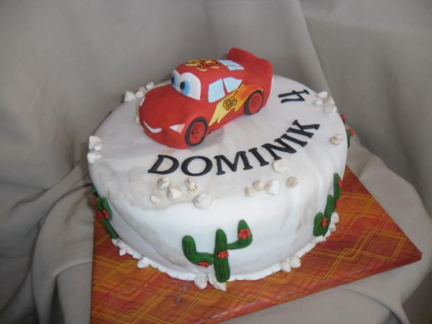Mc Queen na torte, torta, Torty autíčka, vláčiky, Alenik, 1