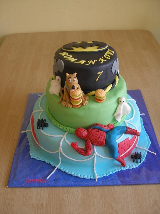 spiderman - scooby doo - batman, torta, Rozprávkové torty spiderman - scooby doo - batman, torta, Rozprávkové torty, Jannka, 1