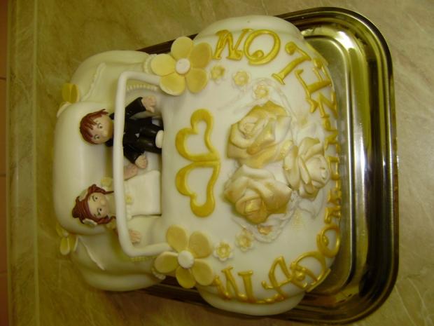 autíčko, torta, Svadobné torty, evicka.h, 1