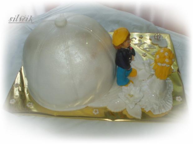 Svadobná šiltovka - zo zadu, torta, Svadobné torty, silwik, 1