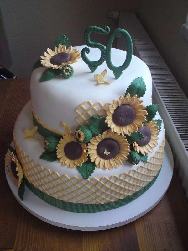 Slnečnice na päťdesiatku pre Aničku, torta, Narodeninové torty Slnečnice na päťdesiatku pre Aničku, torta, Narodeninové torty, mayra, 1
