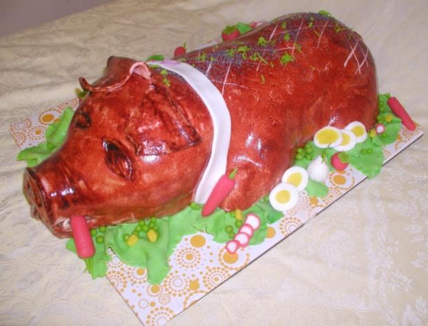 Pečené prasa (iný pohľad), torta, Netradičné torty, Roman1, 1