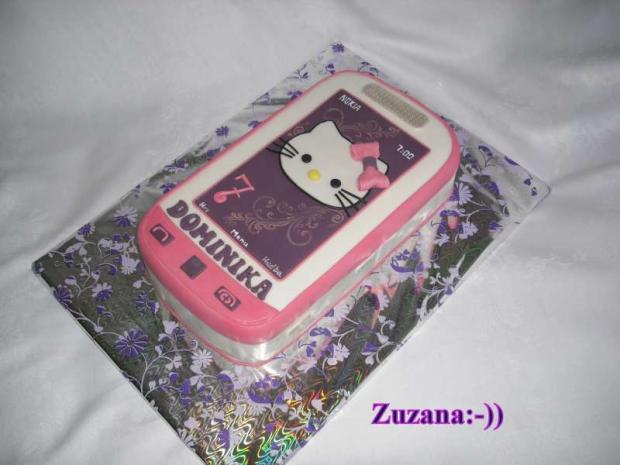 dotykový mobil Hello Kitty, torta, Narodeninové torty dotykový mobil Hello Kitty, torta, Narodeninové torty, bobka Zuzana, 1