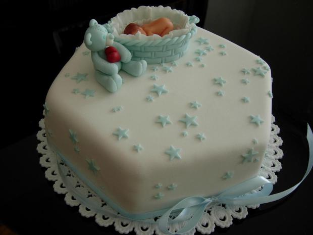 Krstinová v modrom, torta, Torty na krstiny, Klaubok, 1