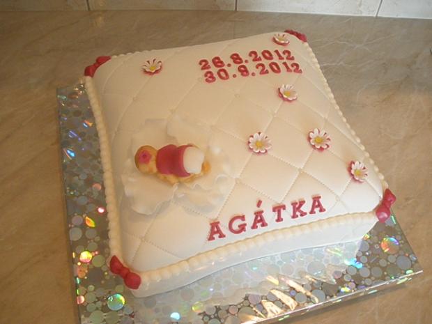 Vankúšik pre Agátku, torta, Torty na krstiny Vankúšik pre Agátku, torta, Torty na krstiny, Iveta Barlíková, 1