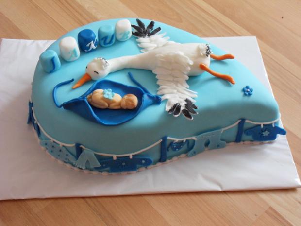 na krstiny s bocianom, torta, Torty na krstiny, Julka2119, 1