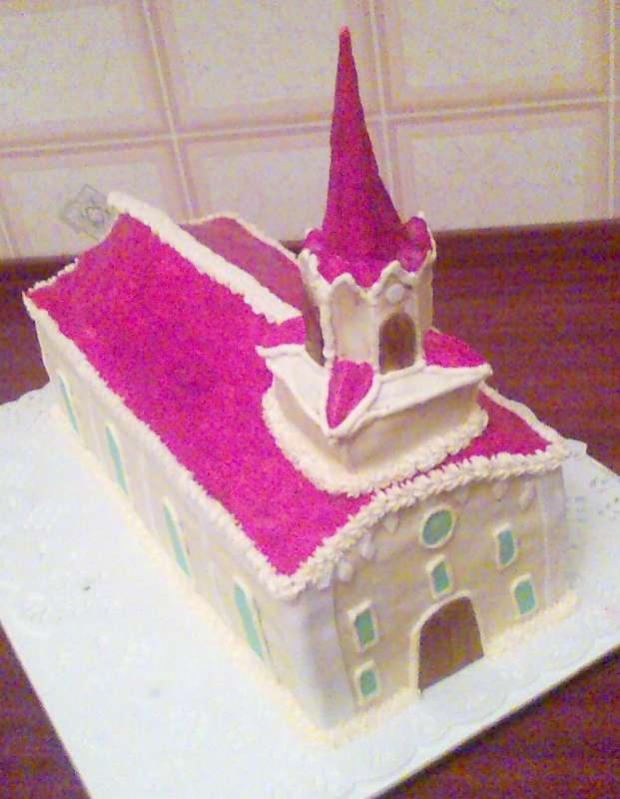 kostol v Modre-Královej, torta, Netradičné torty, zabacka, 1