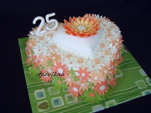 Kvietkované srdce II., torta, Narodeninové torty Kvietkované srdce II., torta, Narodeninové torty, dadulkah, 1