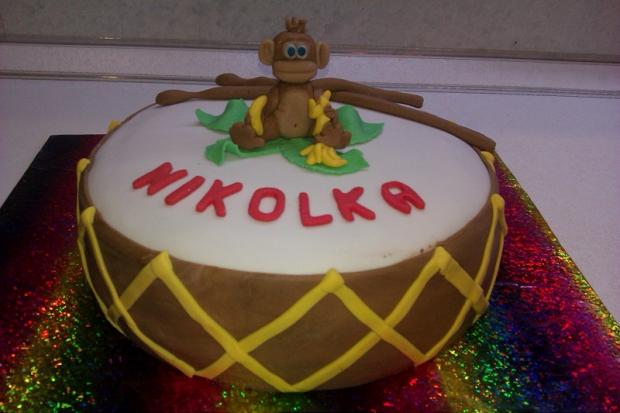 Opička na bubienku, torta, Torty so zvieratkami, Badka, 1