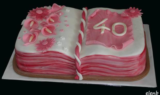 Kniha ružová, torta, Narodeninové torty Kniha ružová, torta, Narodeninové torty, Elen Bielikova, 1