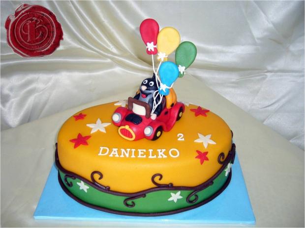 Krtko v autíčku, torta, Rozprávkové torty Krtko v autíčku, torta, Rozprávkové torty, lenkafab, 1