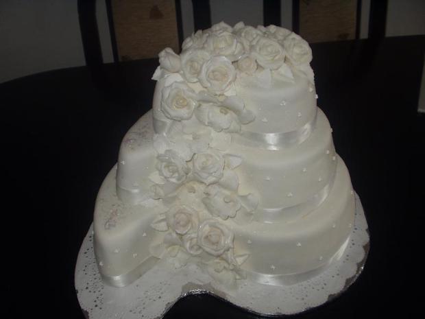 3 - poschodová svadobná - ruže a orchidea, torta, Svadobné torty 3 - poschodová svadobná - ruže a orchidea, torta, Svadobné torty, Evina, 1