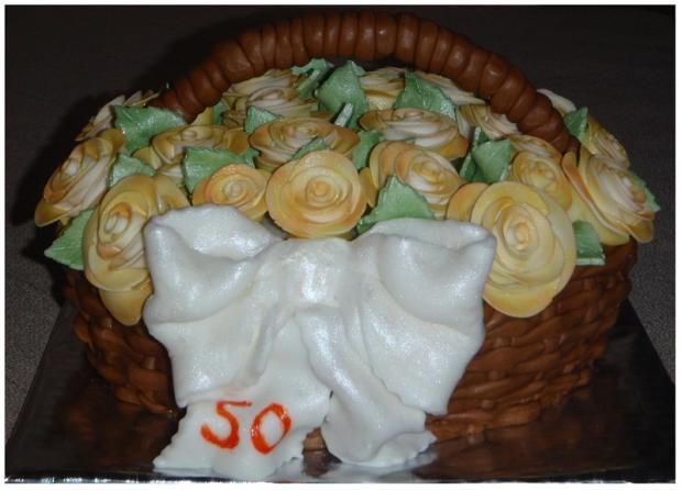 Košík plný ruží z iného uhľa, torta, Narodeninové torty, BRIGI, 1