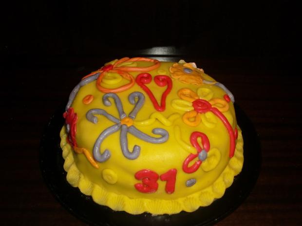 Marcipanova kvetinky, torta, Narodeninové torty, Boldy, 1