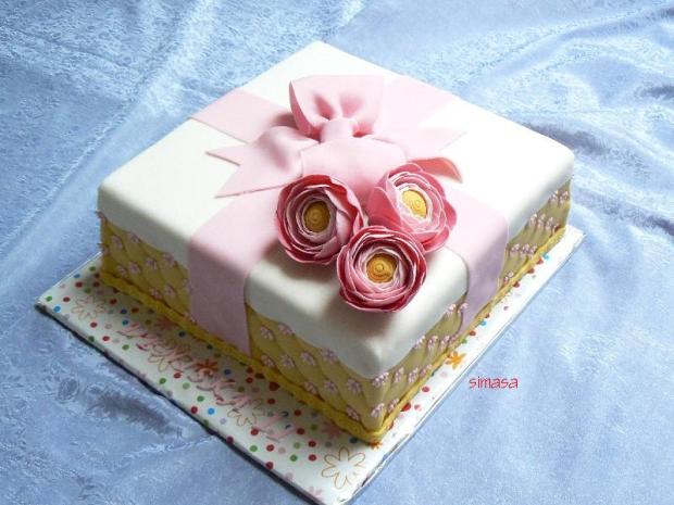 S mašľou, torta, Narodeninové torty, simasa, 1
