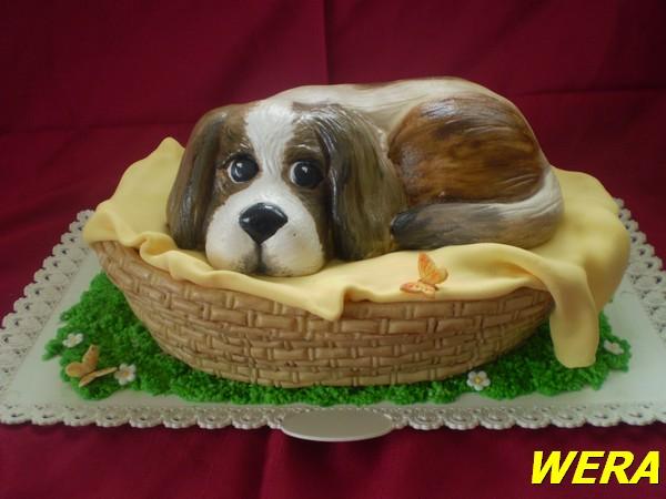 pejsek v košíku, torta, Torty so zvieratkami pejsek v košíku, torta, Torty so zvieratkami, WERA, 1