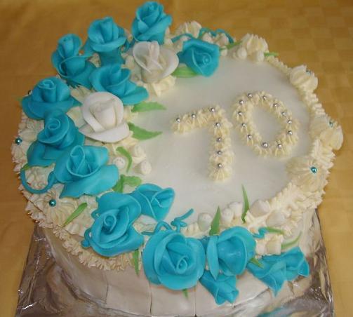...s modrými ružami, torta, Narodeninové torty ...s modrými ružami, torta, Narodeninové torty, fani, 1
