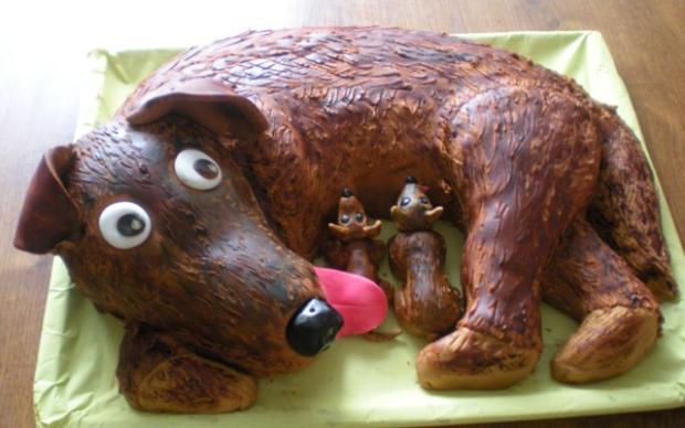 náš psík aj so šteniatkami, torta, Torty so zvieratkami náš psík aj so šteniatkami, torta, Torty so zvieratkami, gabček, 1