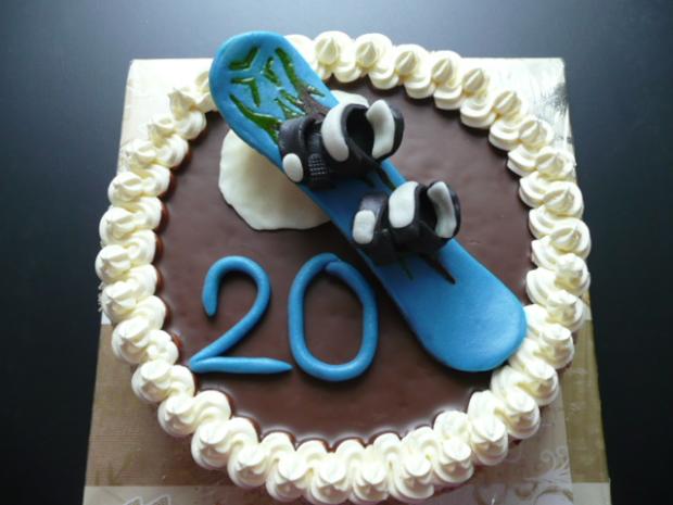 Se snowboardem, torta, Športové torty, m.vecernikova, 1