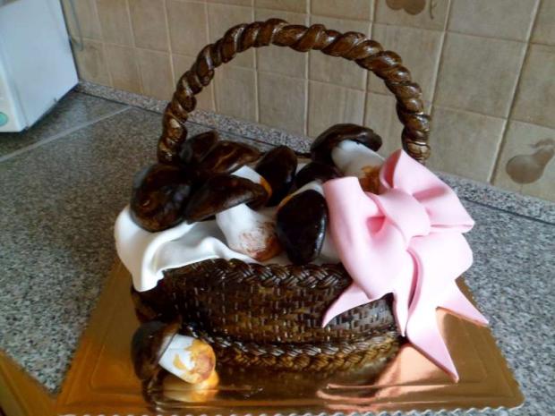 Kôš s hríbami, torta, Netradičné torty Kôš s hríbami, torta, Netradičné torty, Janka.S, 1