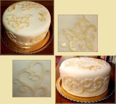 Torticka marcipanova so zlatymi ozdobami, torta Torticka marcipanova so zlatymi ozdobami, torta, OzdobyNaTorty, 1