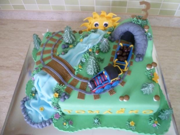 vláčik Tomáš v krajinke 2, torta, Torty autíčka, vláčiky vláčik Tomáš v krajinke 2, torta, Torty autíčka, vláčiky, ivanuska83, 1