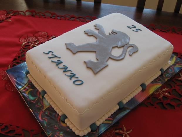 Znak Peugeot, torta, Narodeninové torty, melinocka, 1