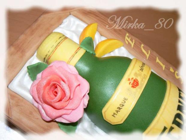 Fľaša v darčekovej krabici- detail ruže., torta, Ozdoby na torty, mirka_80, 1