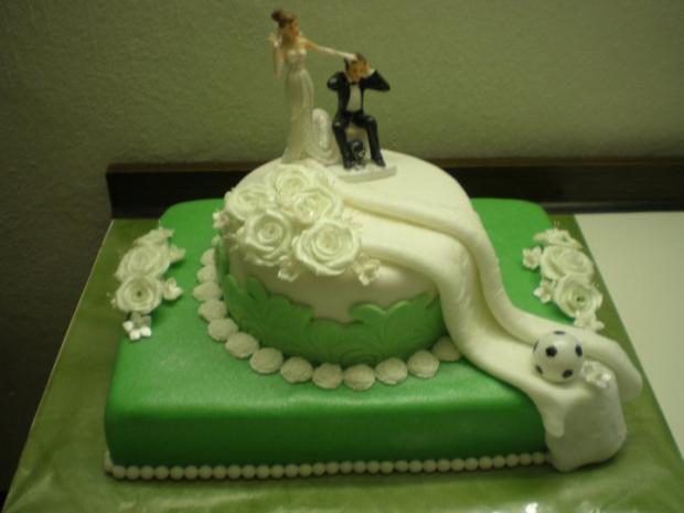 Svadobná pre futbalistu-športovo-elegantná, torta, Svadobné torty Svadobná pre futbalistu-športovo-elegantná, torta, Svadobné torty, RenátaK., 1