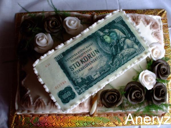 kniha s  balíkem peněz :-), torta, Narodeninové torty, aneryz, 1