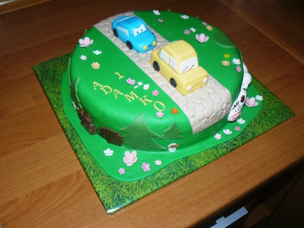 s autíčkami, torta, Torty autíčka, vláčiky s autíčkami, torta, Torty autíčka, vláčiky, MarikaFa, 1