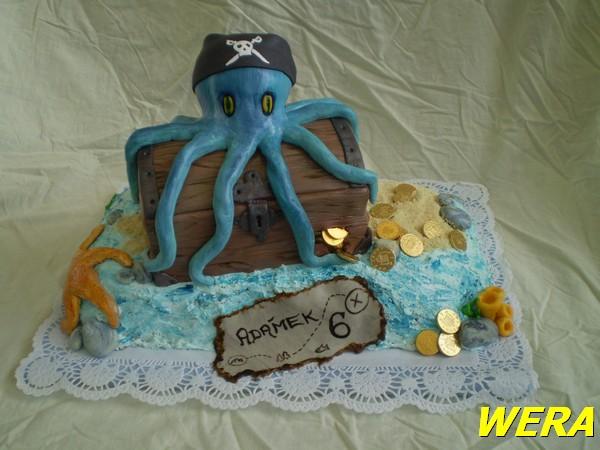 chobotnice s pokladem, torta, Rozprávkové torty chobotnice s pokladem, torta, Rozprávkové torty, WERA, 1