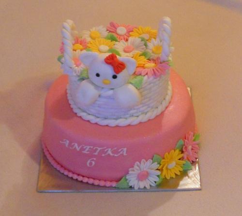 Kitty v košíku, torta, Rozprávkové torty Kitty v košíku, torta, Rozprávkové torty, kacena666, 1