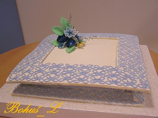 Štvorcová s modr. orchideou, torta, Narodeninové torty, Bohus_L, 1