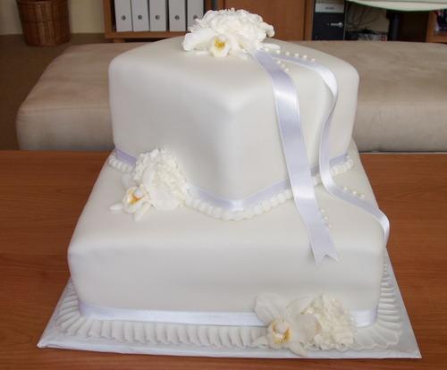 Svadobná biela s orchideami, torta, Svadobné torty Svadobná biela s orchideami, torta, Svadobné torty, zabinka, 1