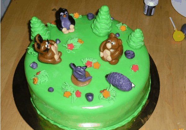 Krtko a priatelia , torta, Rozprávkové torty, Mellory, 1