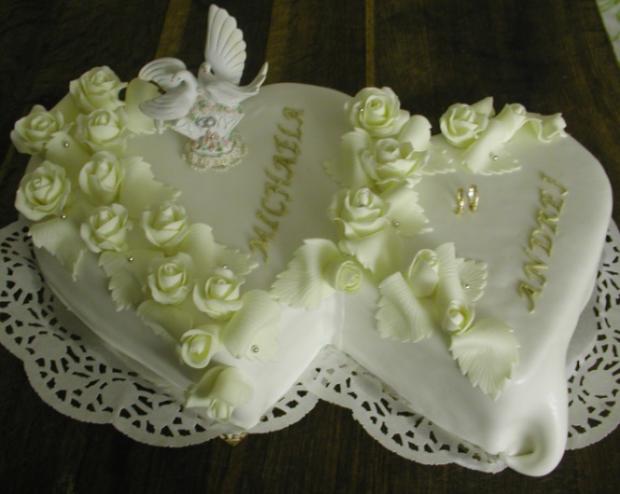 Svadobné dvojsrdce , torta, Svadobné torty Svadobné dvojsrdce , torta, Svadobné torty, Roman1, 1