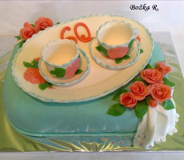 porcelánova sada 3, torta porcelánova sada 3, torta, Božka R., 1