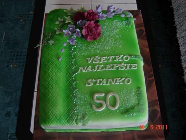 kniha na 50 v zelenom, torta, Narodeninové torty kniha na 50 v zelenom, torta, Narodeninové torty, Macka, 1