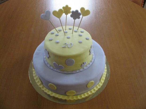 okrúhla fialovo-žltá, torta, Narodeninové torty okrúhla fialovo-žltá, torta, Narodeninové torty, Andrea5, 1