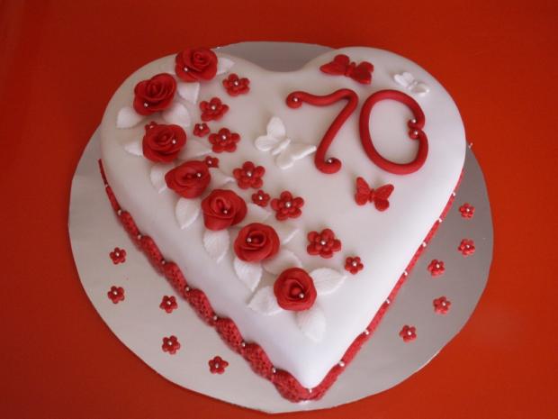 Srdce k 70, torta, Narodeninové torty, alapk, 1