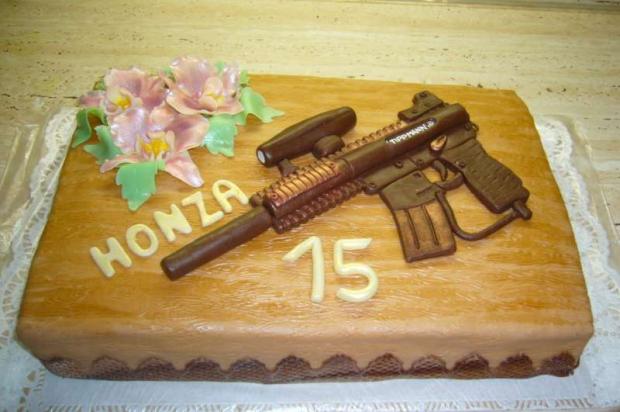 S paintballovou puškou, torta, Športové torty S paintballovou puškou, torta, Športové torty, Irena O., 1