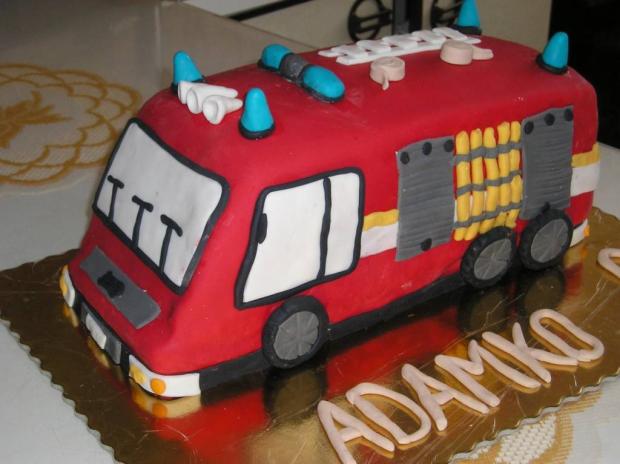 Poziarne auto 1, torta, Torty autíčka, vláčiky, Anna M 1, 1
